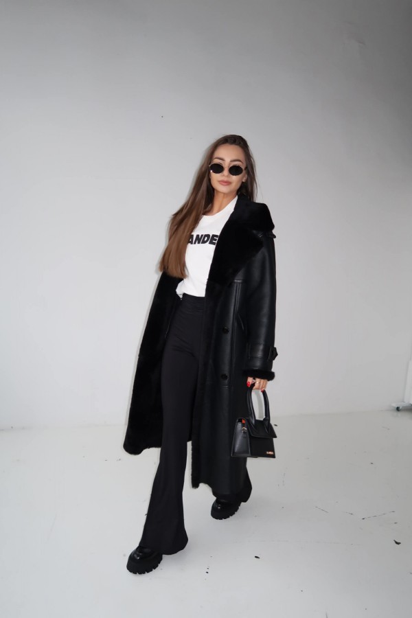 Kożuch Toro midi czarny