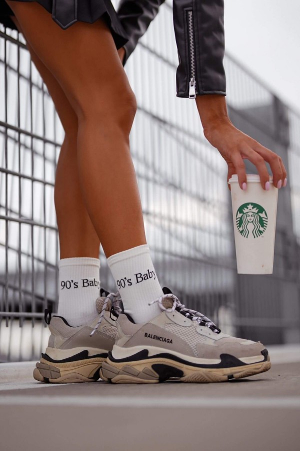 SKARPETKI 90S BABY białe