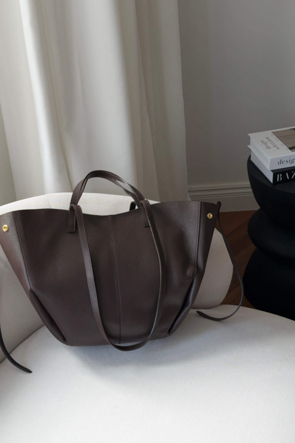 Skórzana torebka Poli maxi czekoladowa