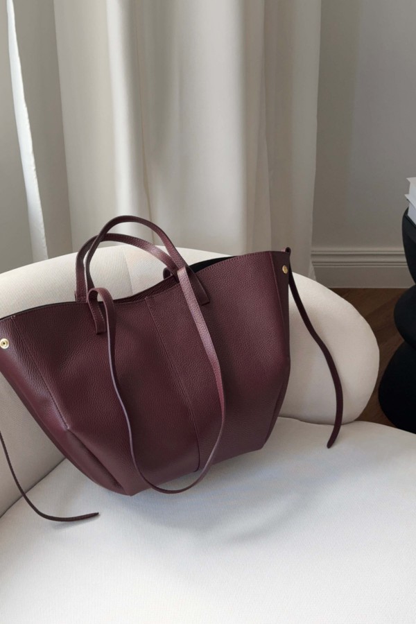 Skórzana torebka Poli maxi wino