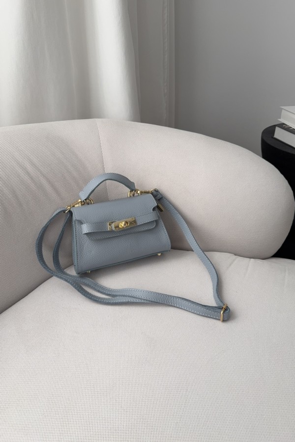 Skórzana damska torebka Hero błękitna