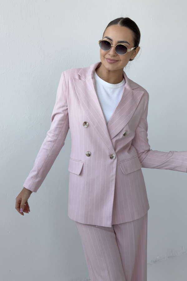 Marynarka w prążek Elida różowa