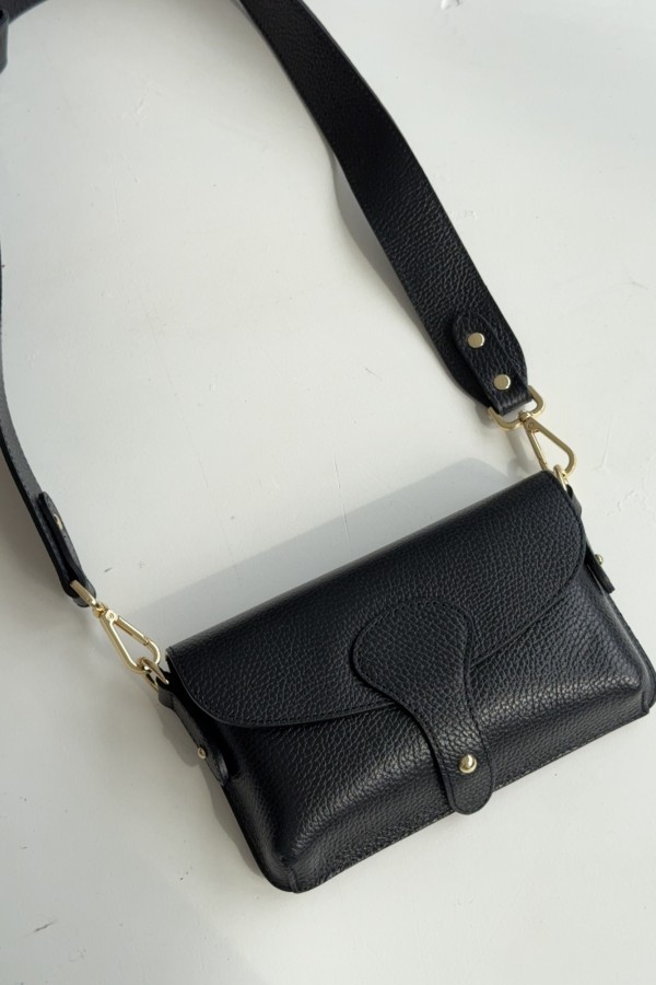 Torebka skórzana VERA PELLE czarna