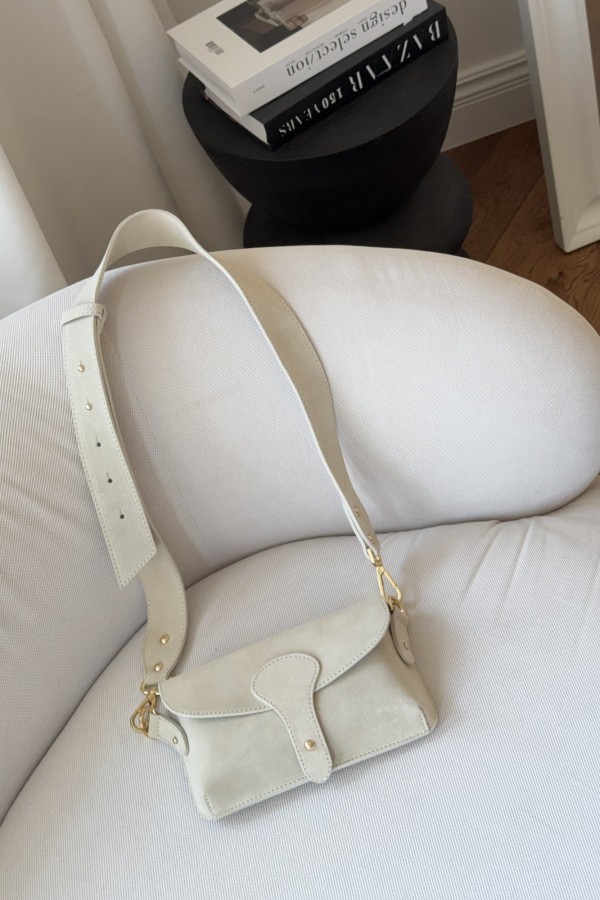 Torebka zamszowa VERA PELLE kremowa