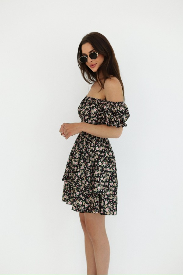 Sukienka Flower Dream w kwiaty czarna