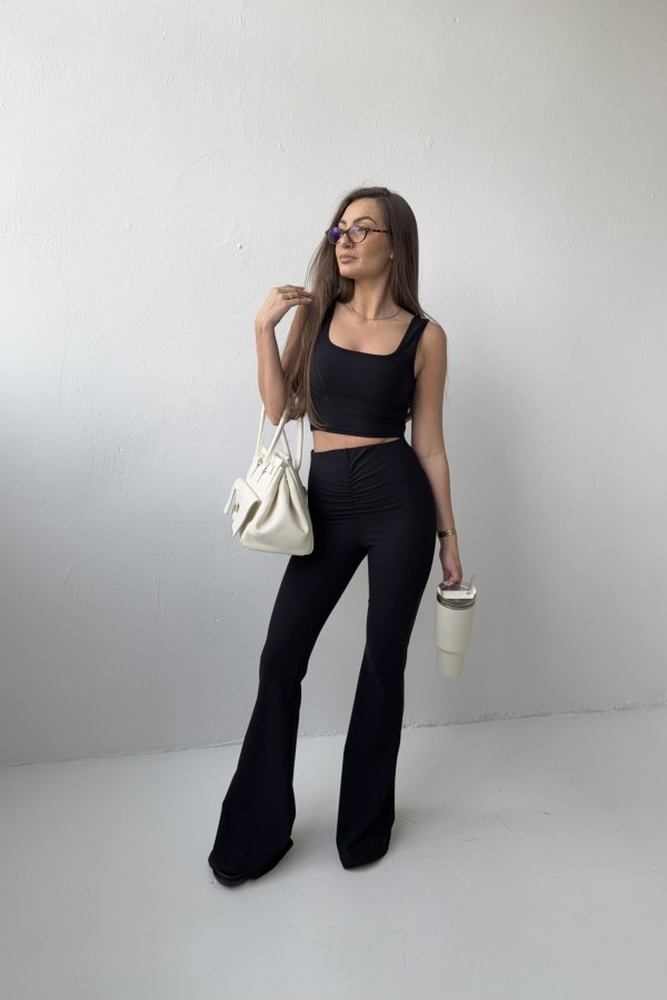 Spodnie Lara prążek czarne