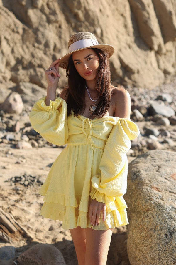 Sukienka muślinowa Linda żółta