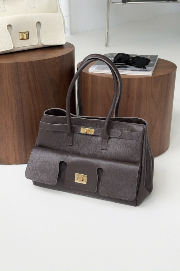 Torebka Dolores skórzana czekolada