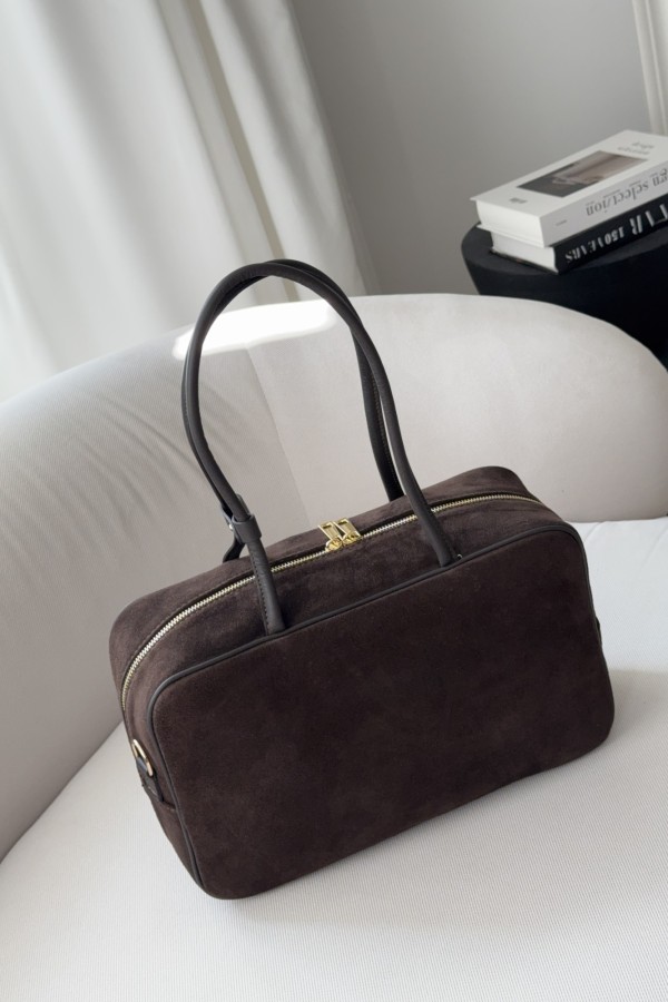 Torebka Zimme ze skóry naturalnej zamszowej czekolada