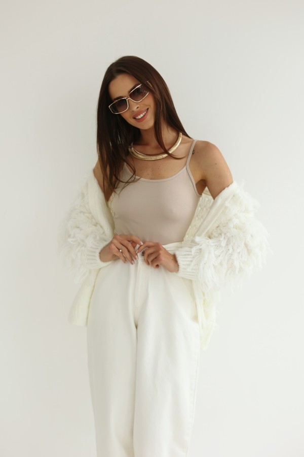 Bluzka na ramiączkach SecondSkin beżowa