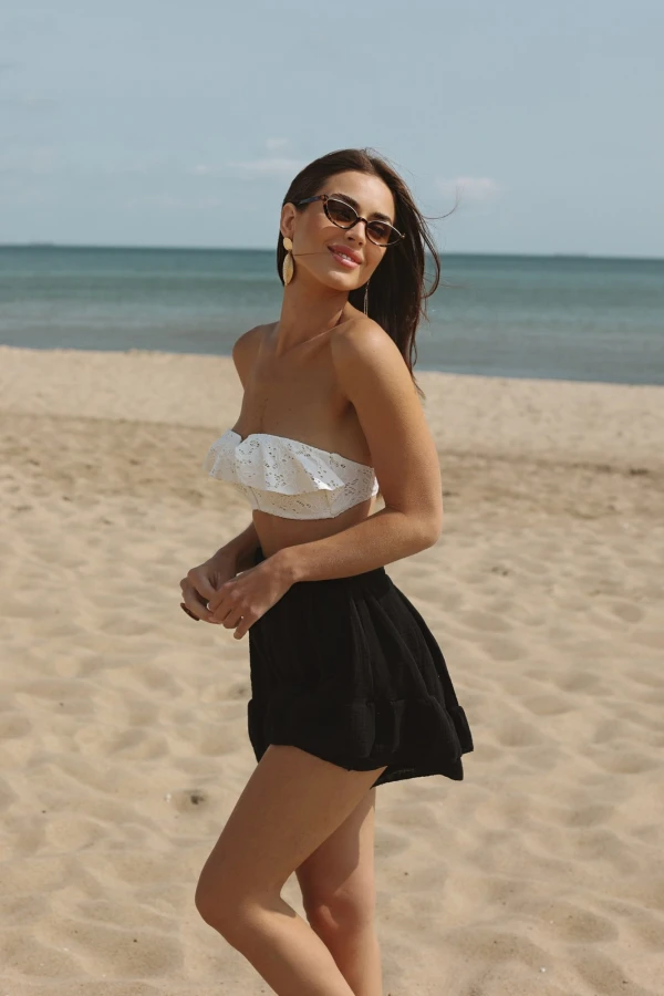 Spódnico-szorty muślinowe Solo czarne