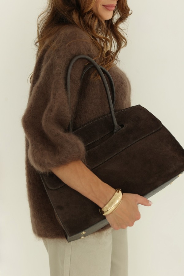 Torebka zamszowa Megi czekoladowa