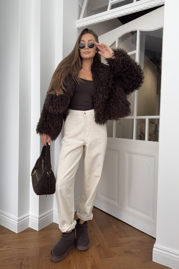 Futro lama czekolada