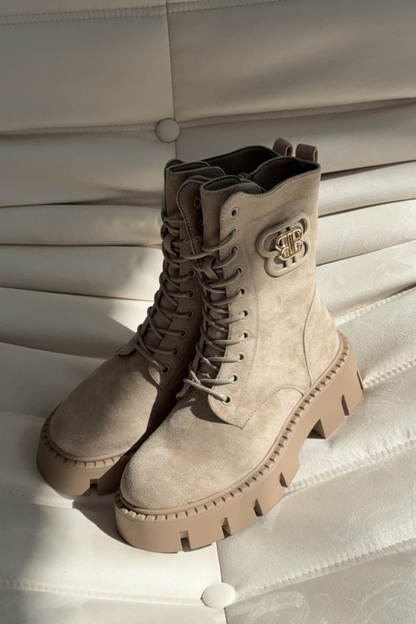 Botki Brenta beżowe