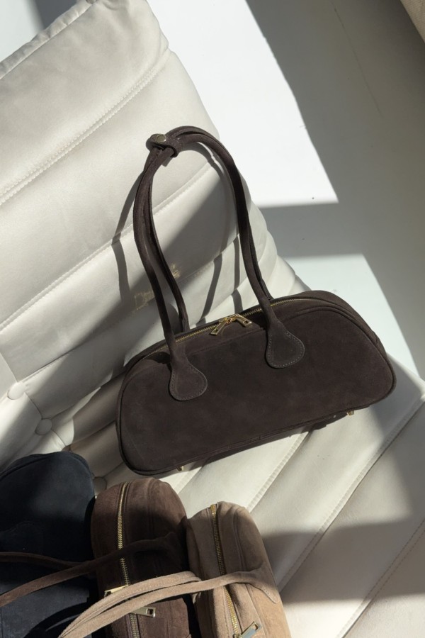 Torebka zamszowa Loren gorzka czekolada