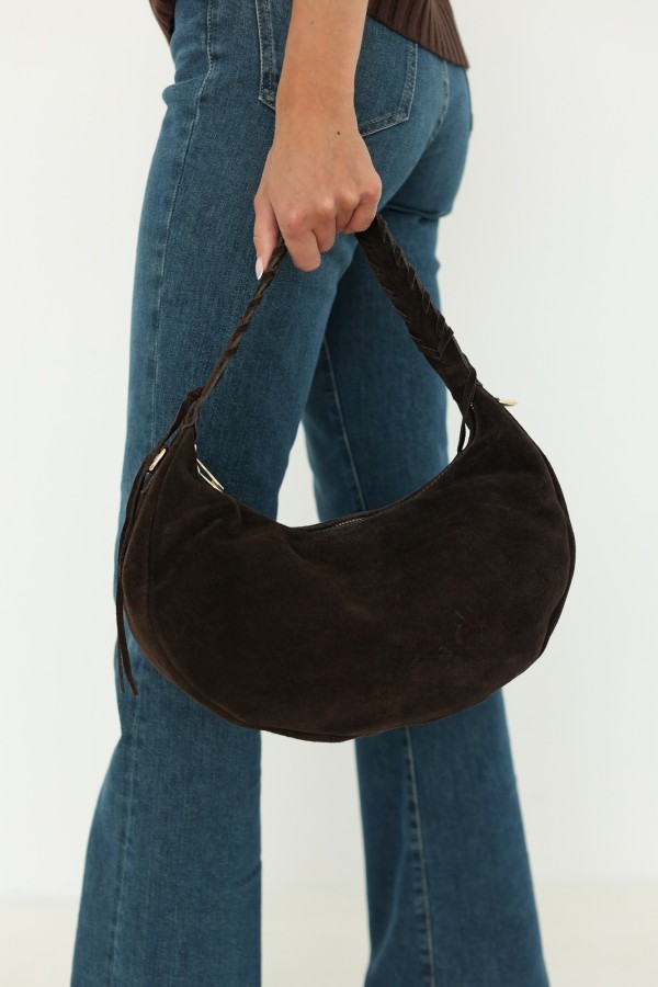 Torebka Elle zamszowa gorzka czekolada