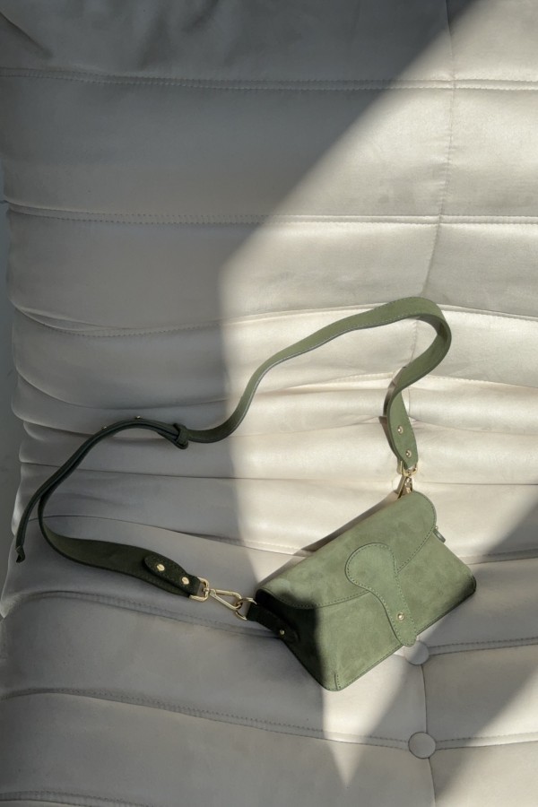 Torebka zamszowa VERA PELLE khaki