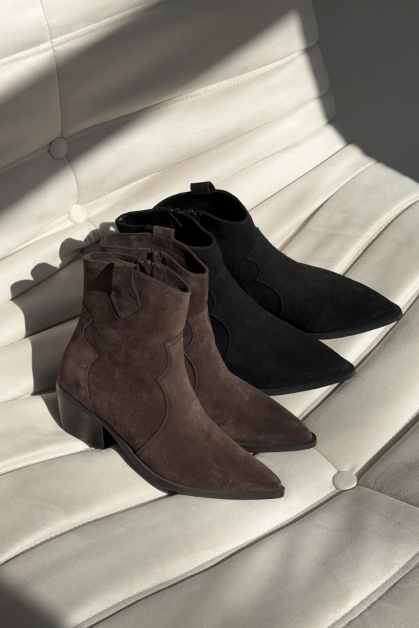 Kowbojki Leyla ze skóry naturalnej czekolada