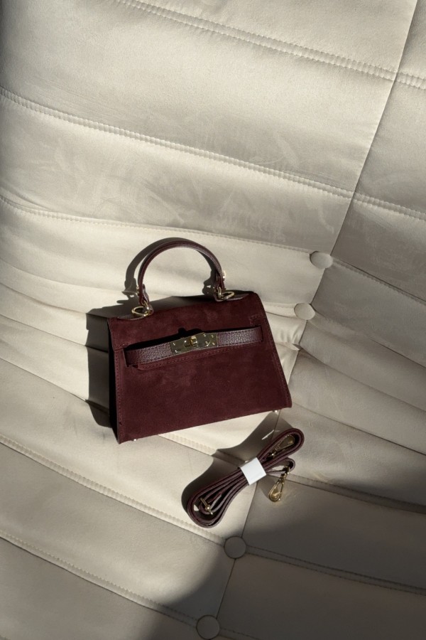 Torebka Hera 3 zamszowa bordowa