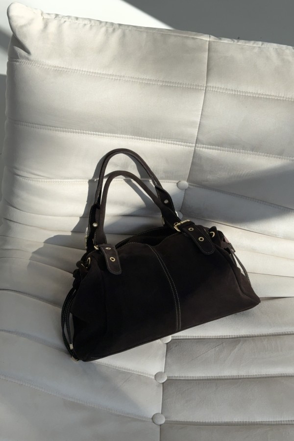 Torebka zamszowa Valentina czekoladowa