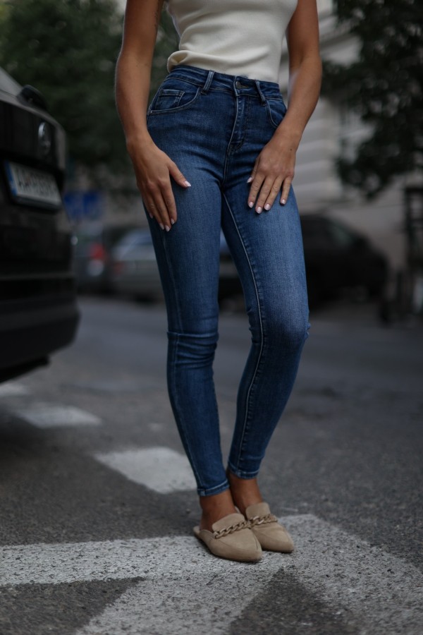 Spodnie skinny push-up granatowe