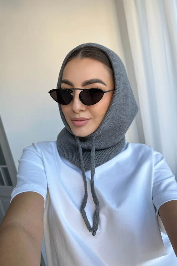 Balaklawa czapka / kapturek Nancy szara