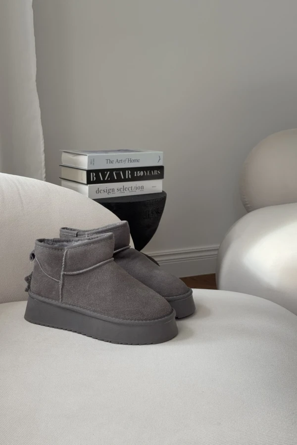 Skórzane buty Emu szare