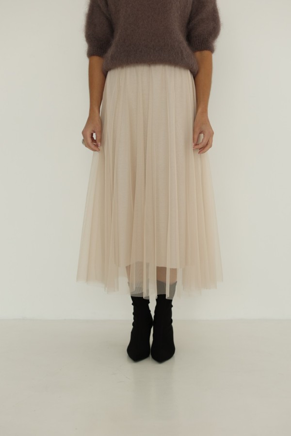 Spódnica z tiulu jasny beż