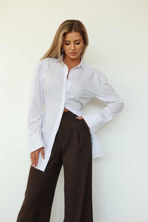 Koszula Margaret z regulacją w talii biała