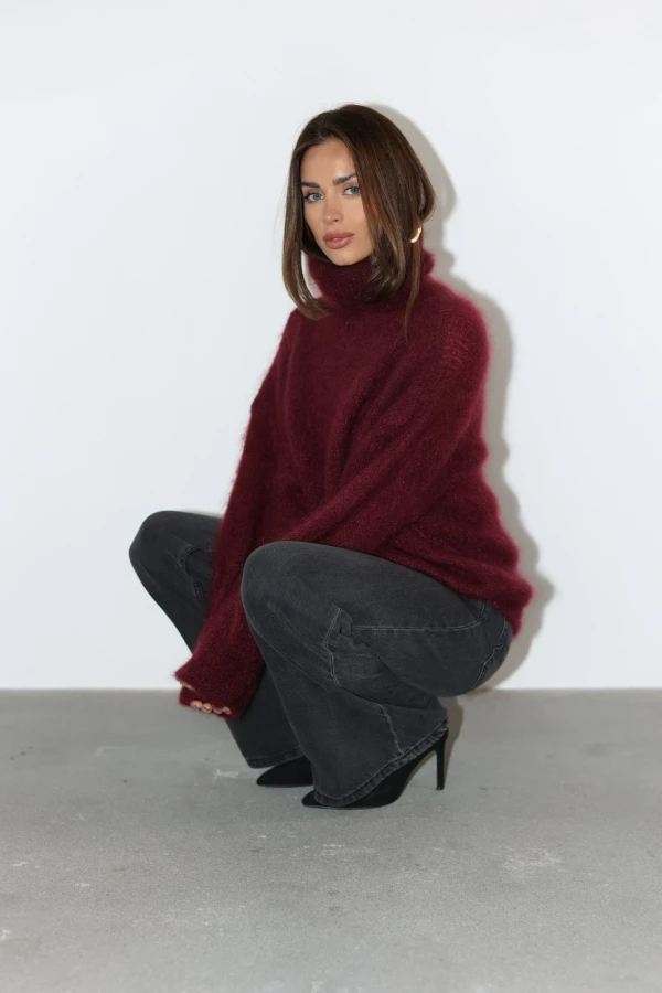 Sweter golf 80% kid mohair wino