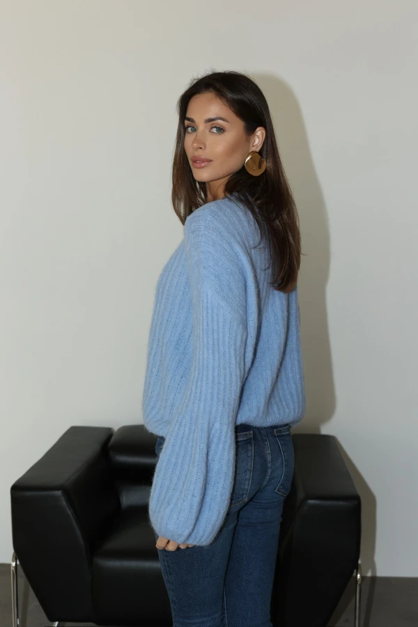 Sweter 33% alpaca super fine Audrey baby blue