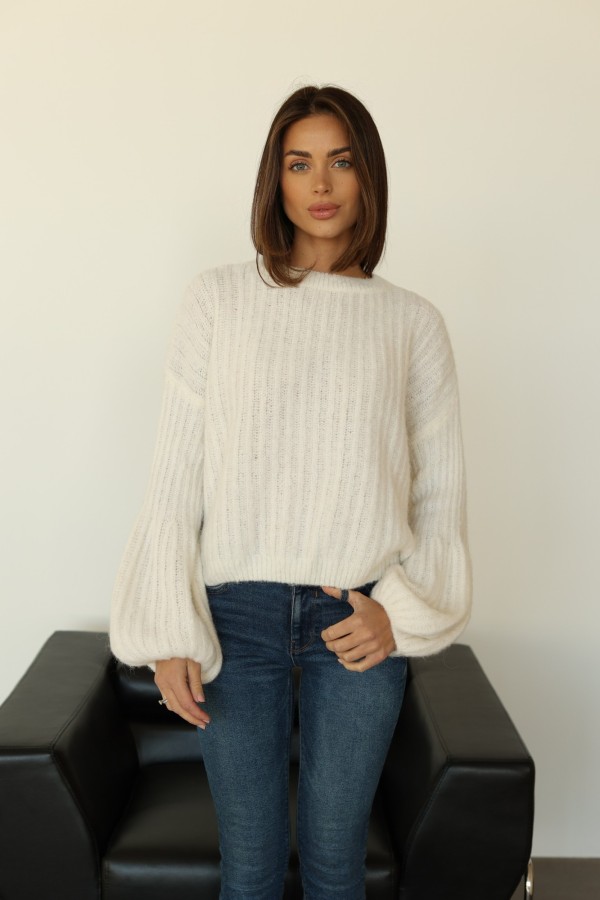 Sweter 33% alpaca super fine Audrey ecru