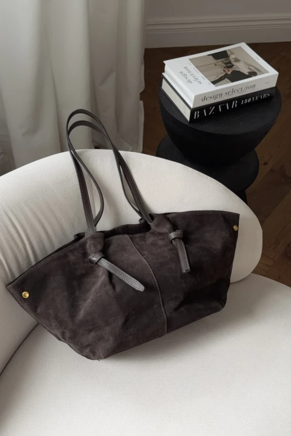 Torebka zamszowa Walencja gorzka czekolada