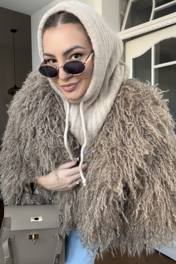 Balaklawa 33% alpaka super fine beżowa