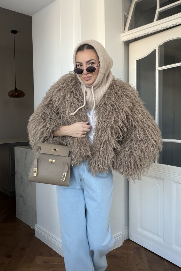 Futro lama Sophie beżowe