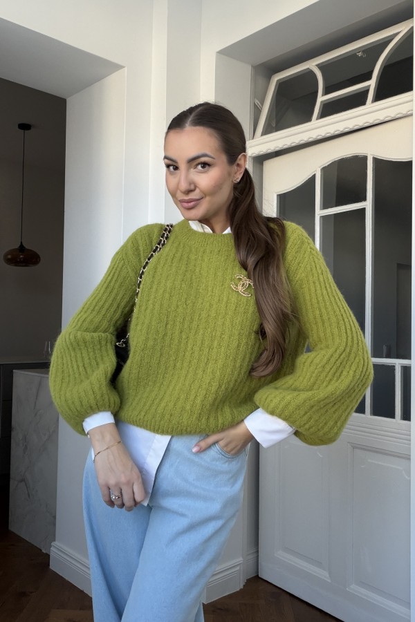 Sweter 33% alpaca super fine Audrey moss green