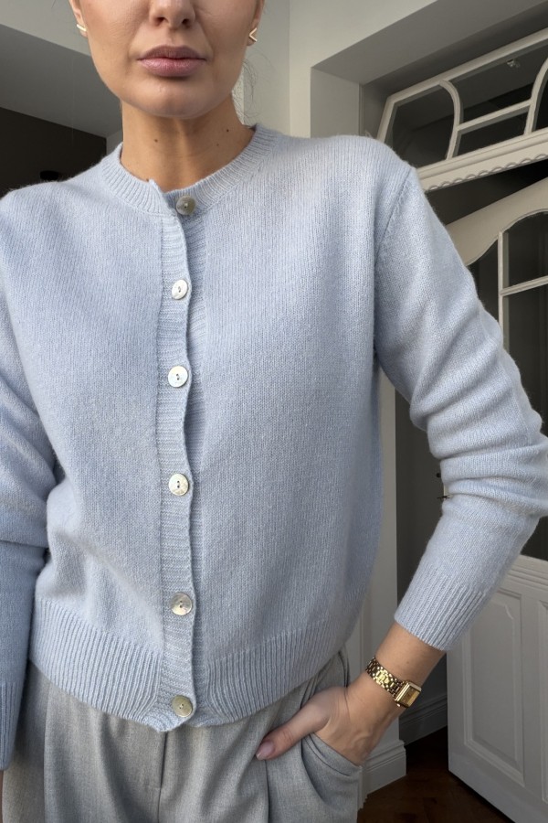 Kardigan 100% wełna dziewicza baby blue