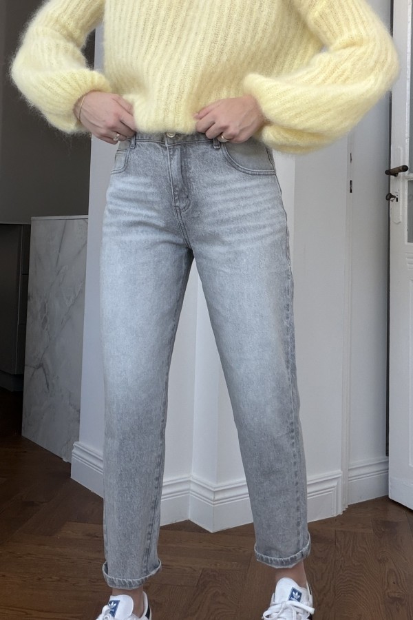 Jeansy Su regular high waist szare