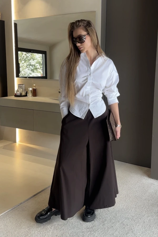 Spodnie kuloty Irmina czekoladowe