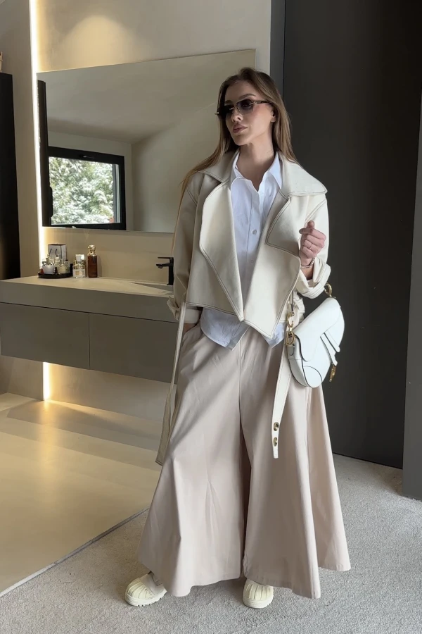 Spodnie kuloty Irmina jasny beż