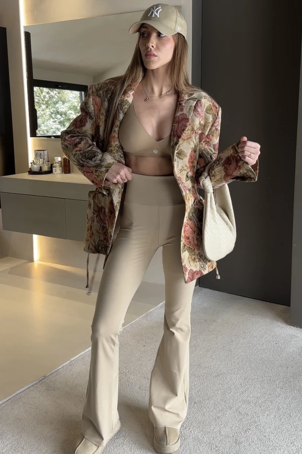 Legginsy Unique flare beżowe