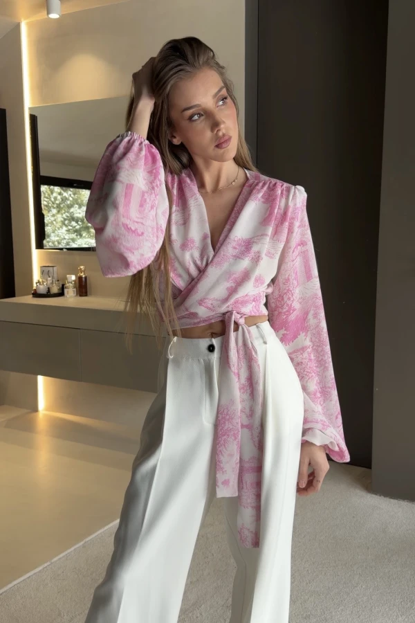 Koszula wiskozowa z poduchami Ivy różowa