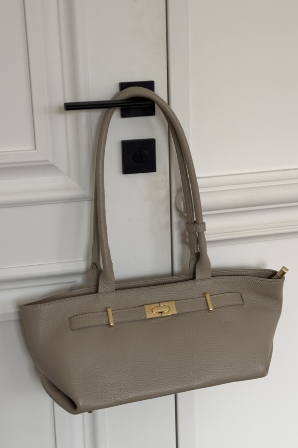 Skórzana damska torebka Adrianna beżowa