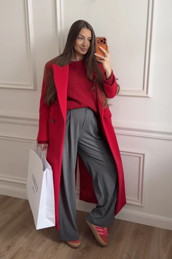 Spodnie Evel z prostą nogawką grafitowe