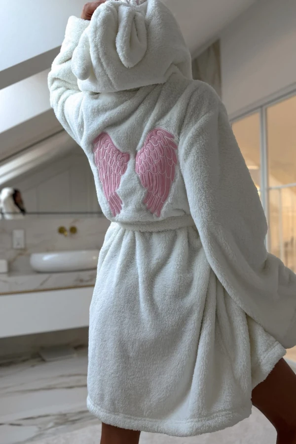 Szlafrok bawełniany z haftem Angel różowy – pakowany prezentowo