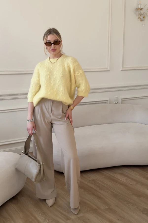 Sweterek 62% super kid moher Beatrice butter yellow