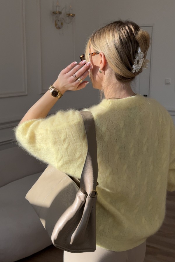 Torebka damska ze skóry naturalnej Judy beżowa