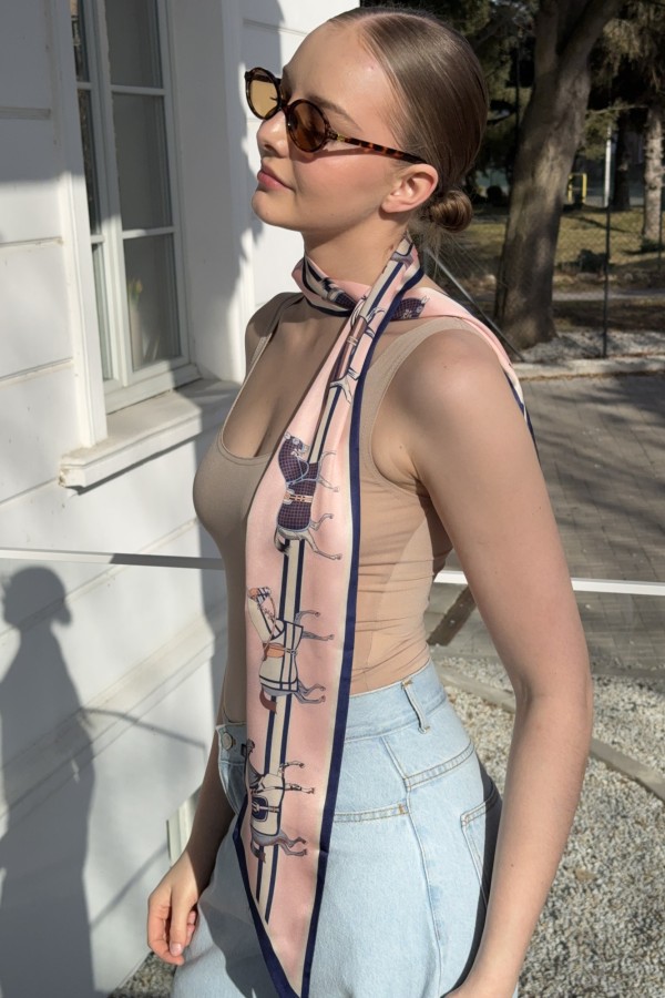 Apaszka damska Hermia granat-róż